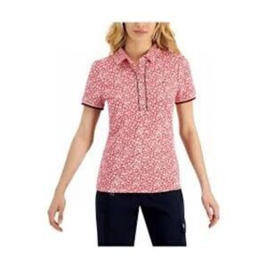 Tommy Hilfiger Women’s Floral Print Short Sleeve Polo Shirt Size L